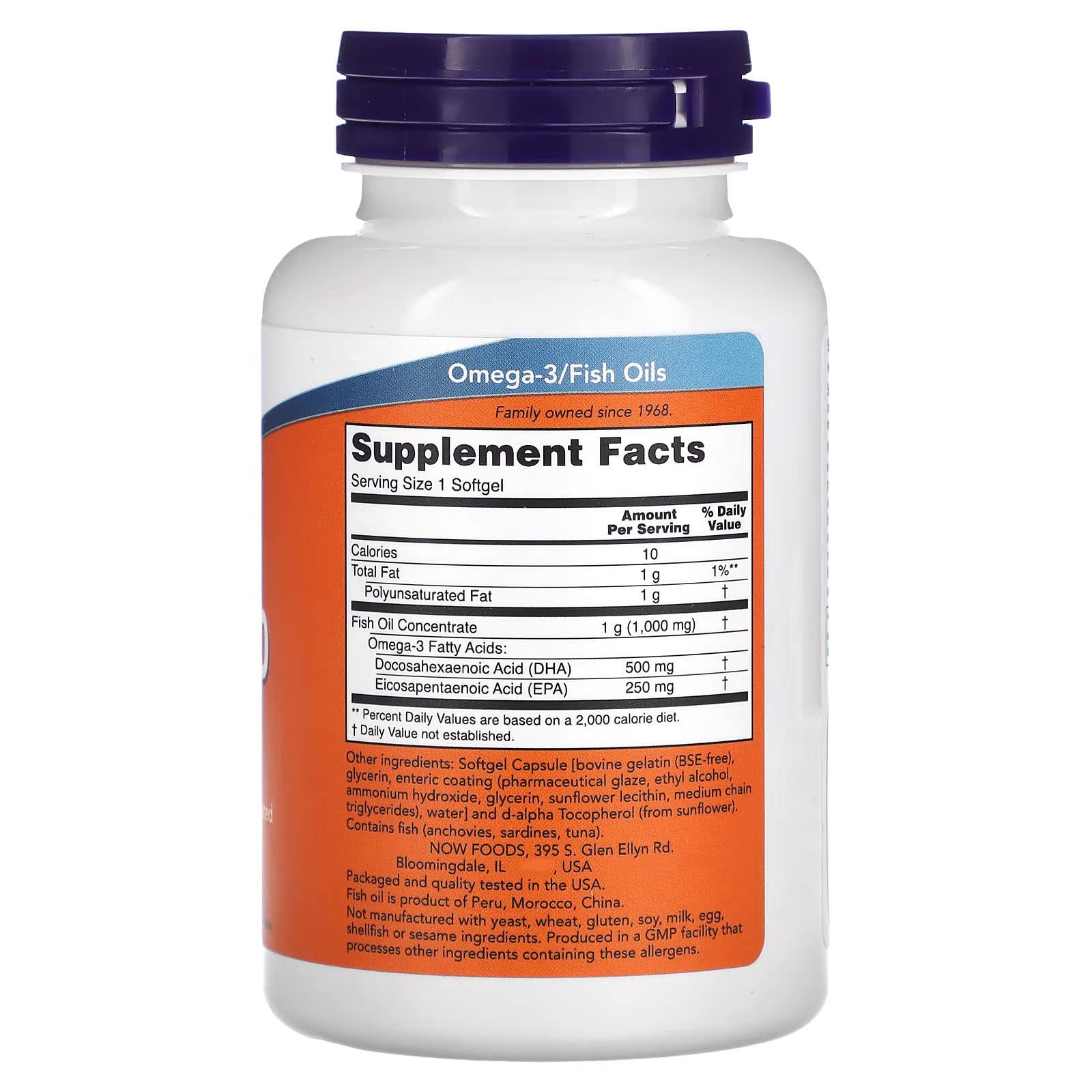 Close-up of enteric-coated DHA-500 softgels