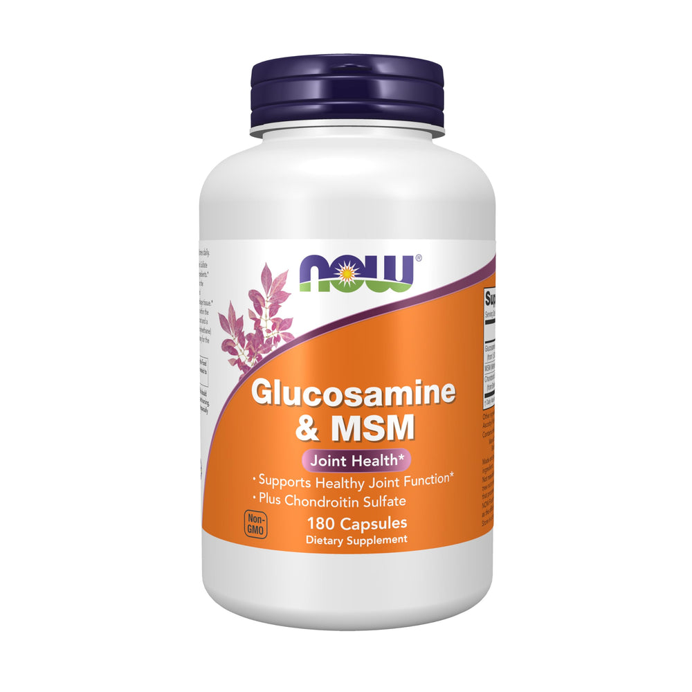 NOW Foods Glucosamine & MSM with Chondroitin Sulfate bottle label