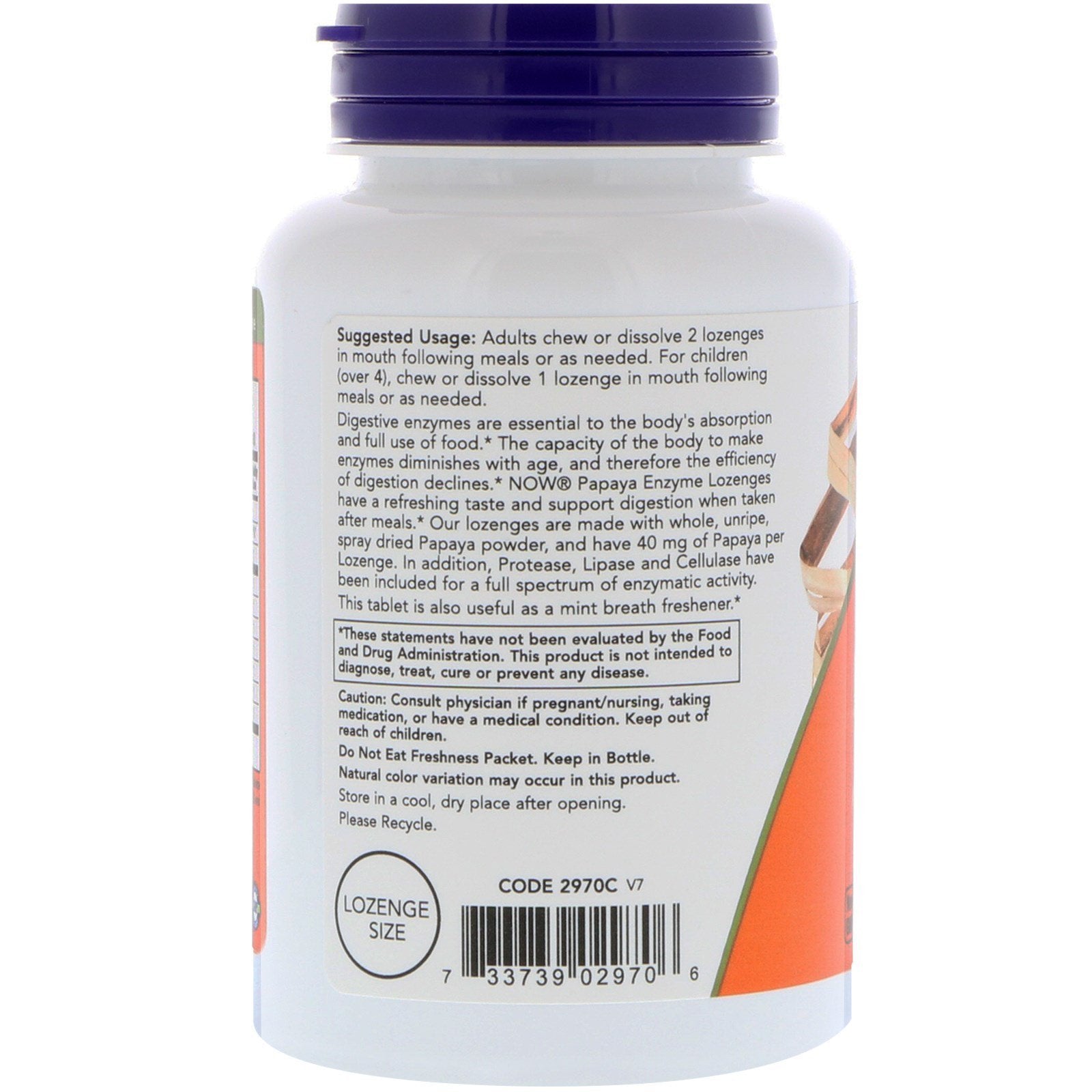 NOW Foods Papaya Enzymes chewable tablet - image 3