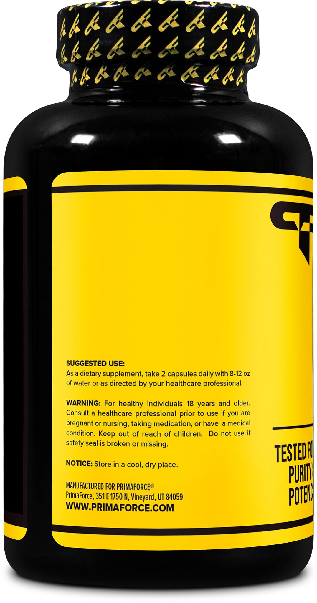 NSF Certified and GMP Compliant manufacturing label for PrimaForce fenugreek