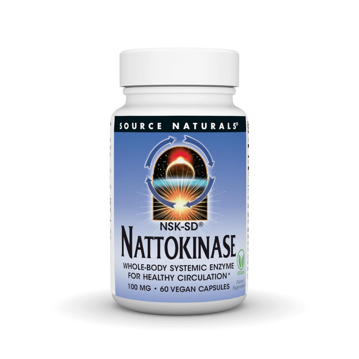 Source Naturals NSK-SD Nattokinase 100mg bottle front view