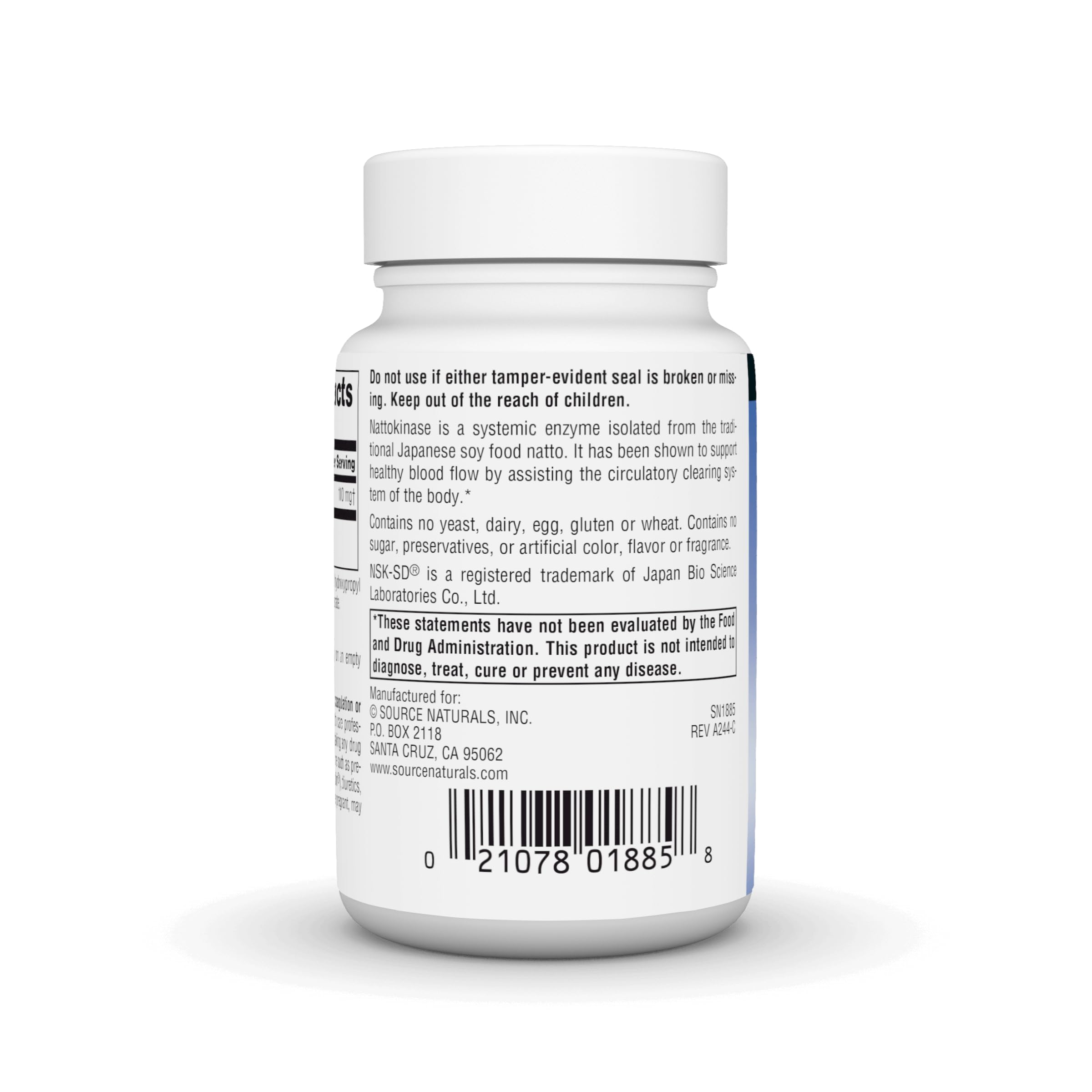 Nattokinase NSK-SD 100mg capsules in bottle
