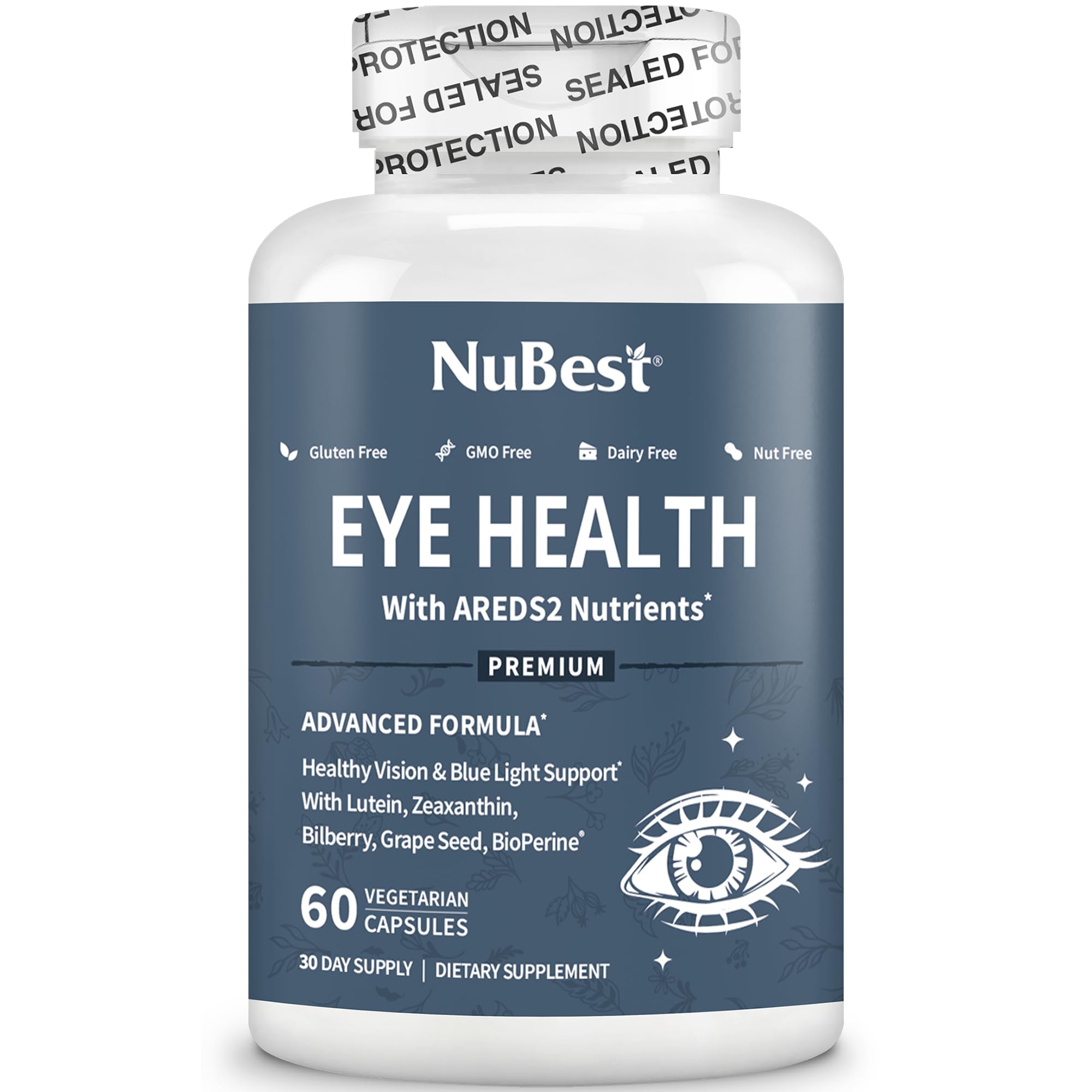 1 month supply packaging for NuBest AREDS2 Eye Vitamins