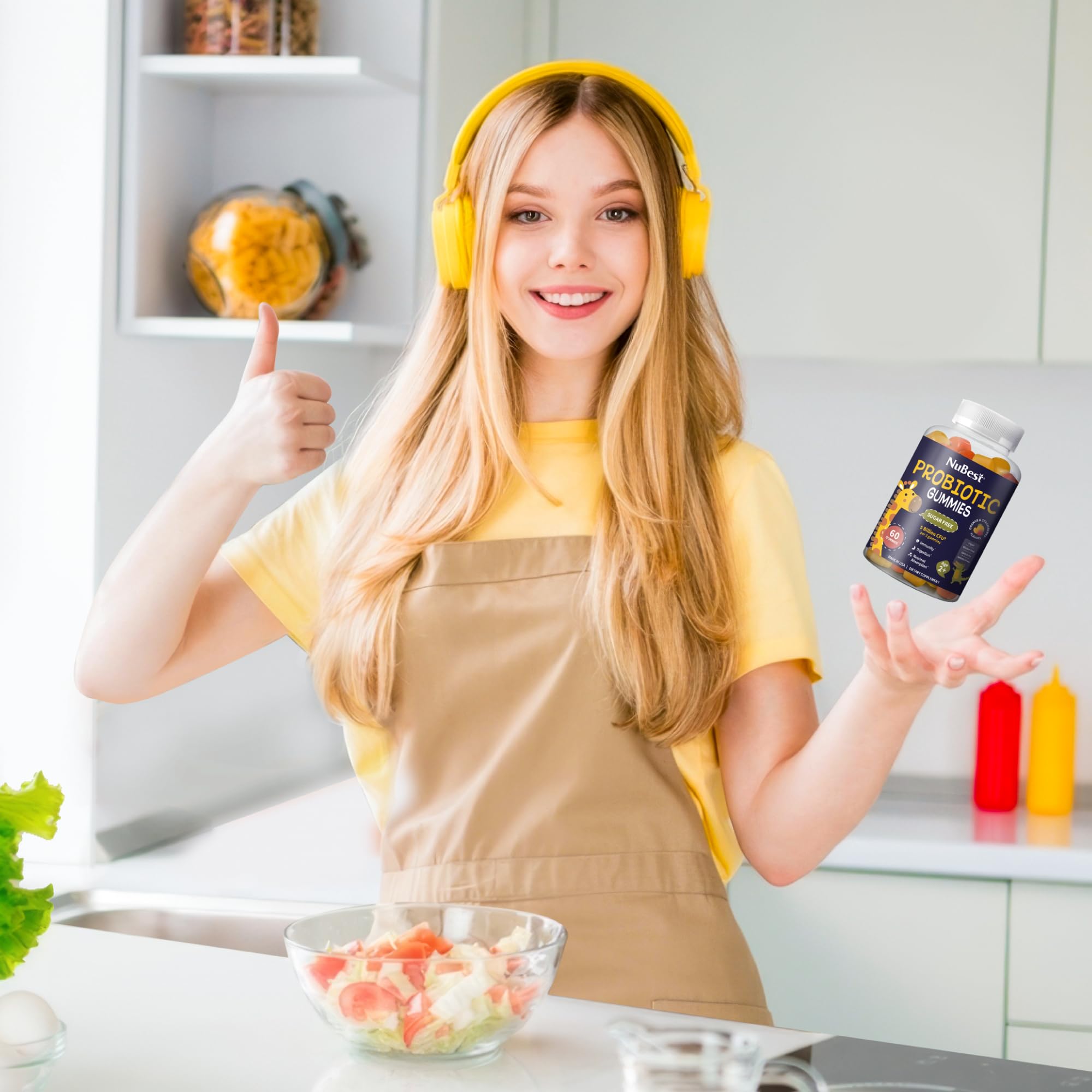 Child enjoying NuBest probiotic gummies