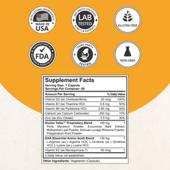 Close-up of calcium, Vitamin D3 and Vitamin K2 ingredients
