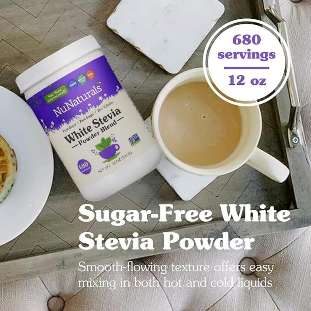 Measuring scoop with white stevia powder