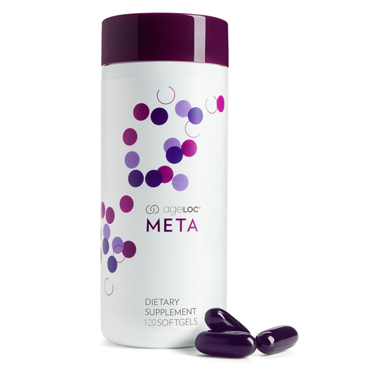 Nu Skin ageLOC Meta bottle with soft gel capsules