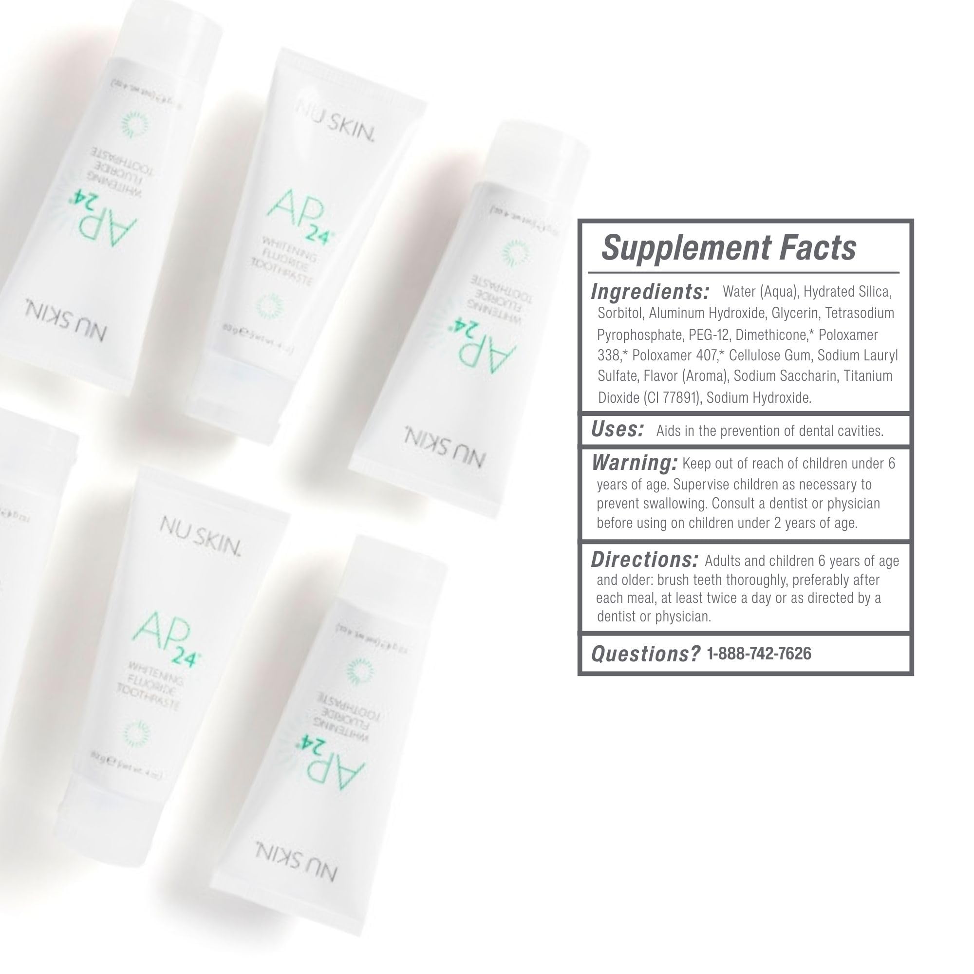 Toothpaste tube highlighting enamel-safe and fluoride-free formula