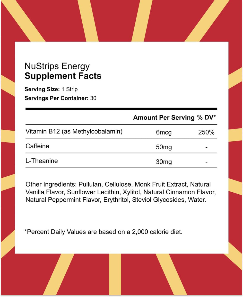 NuStrips caffeine vs coffee visual notes faster uptake without jitters.