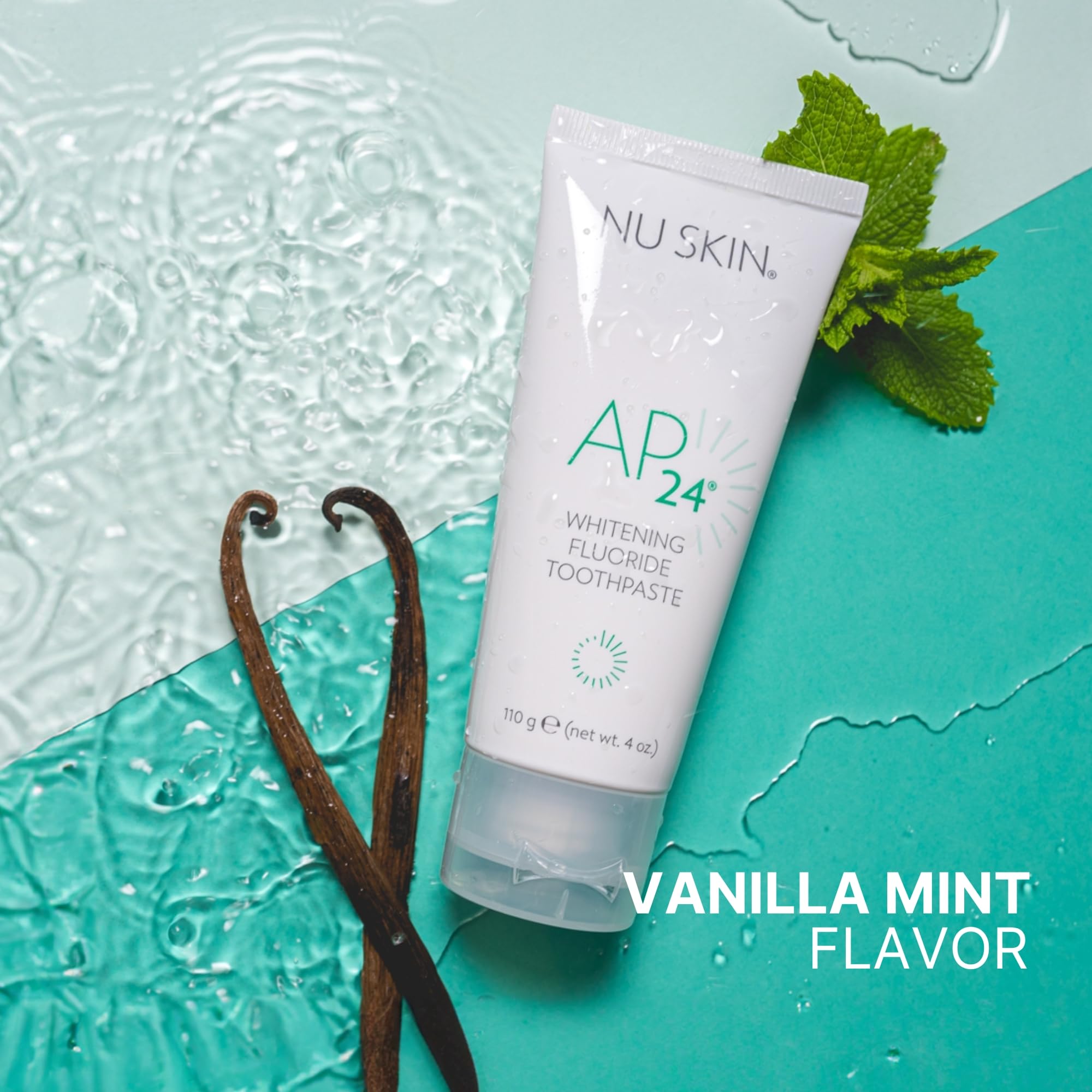 Smiling person with fresh breath after using Nu Skin AP 24 toothpaste