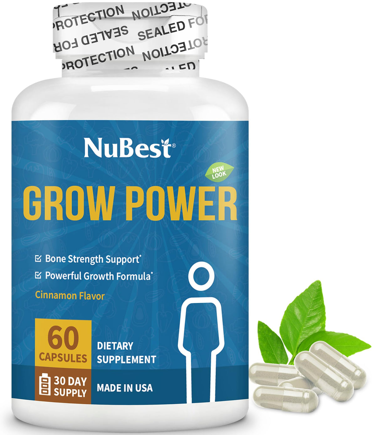 NuBest Grow Power bottle label
