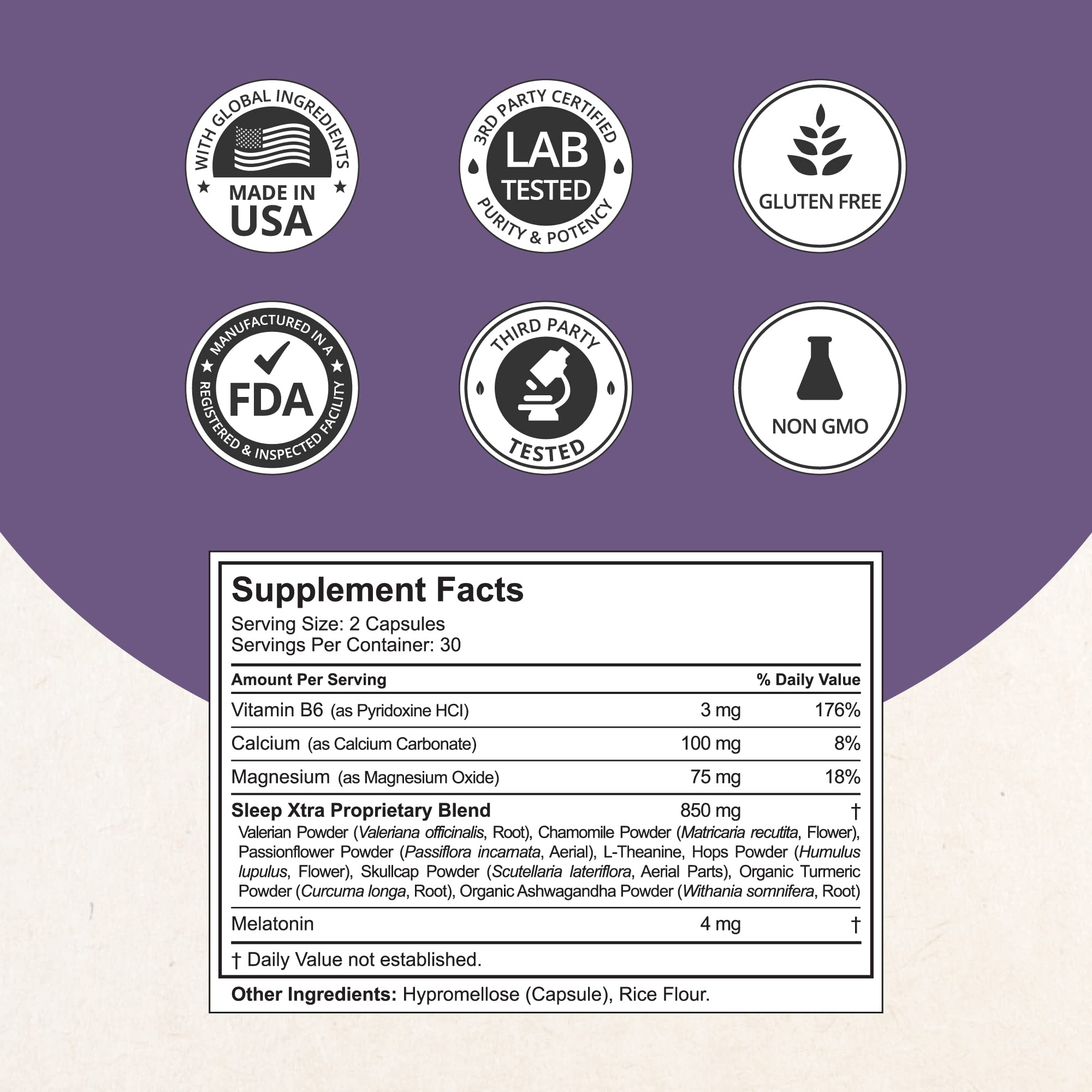 Close-up of NuBest Sleep Xtra vegan capsules