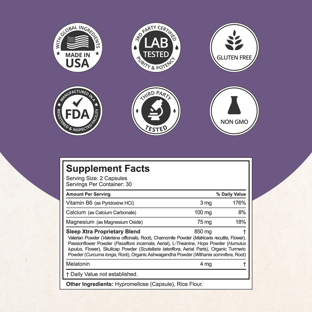 Close-up of NuBest Sleep Xtra vegan capsules