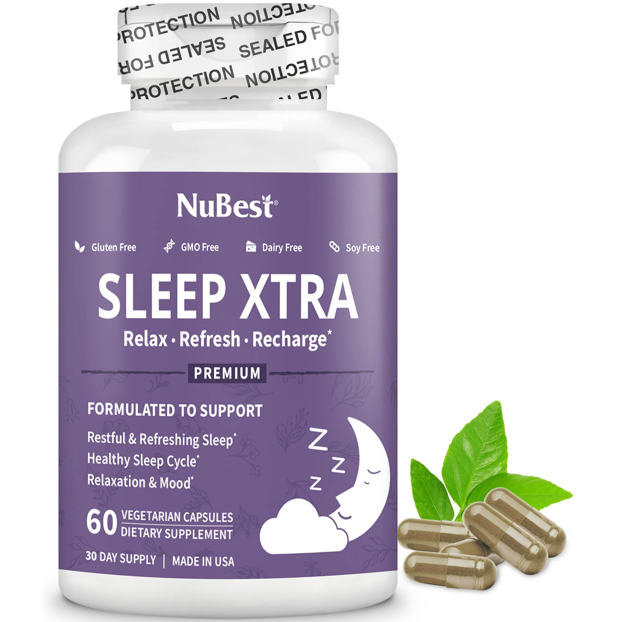 NuBest Sleep Xtra packaging showing 60 capsules