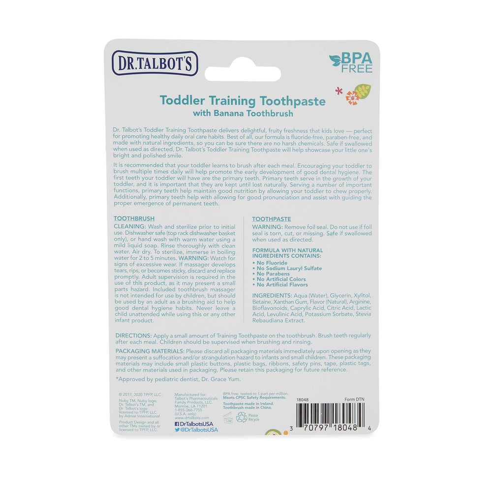Nuby Nananubs Banana Massaging Toothbrush with soft bristles