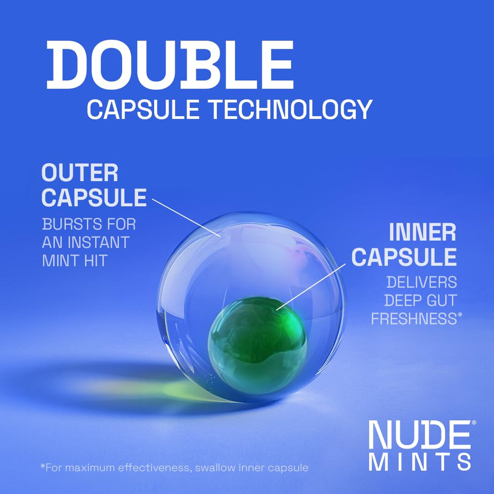 NUDE MINTS bottle with 150 capsules