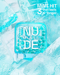 Close-up of NUDE MINTS inner capsule showing dual-action technology