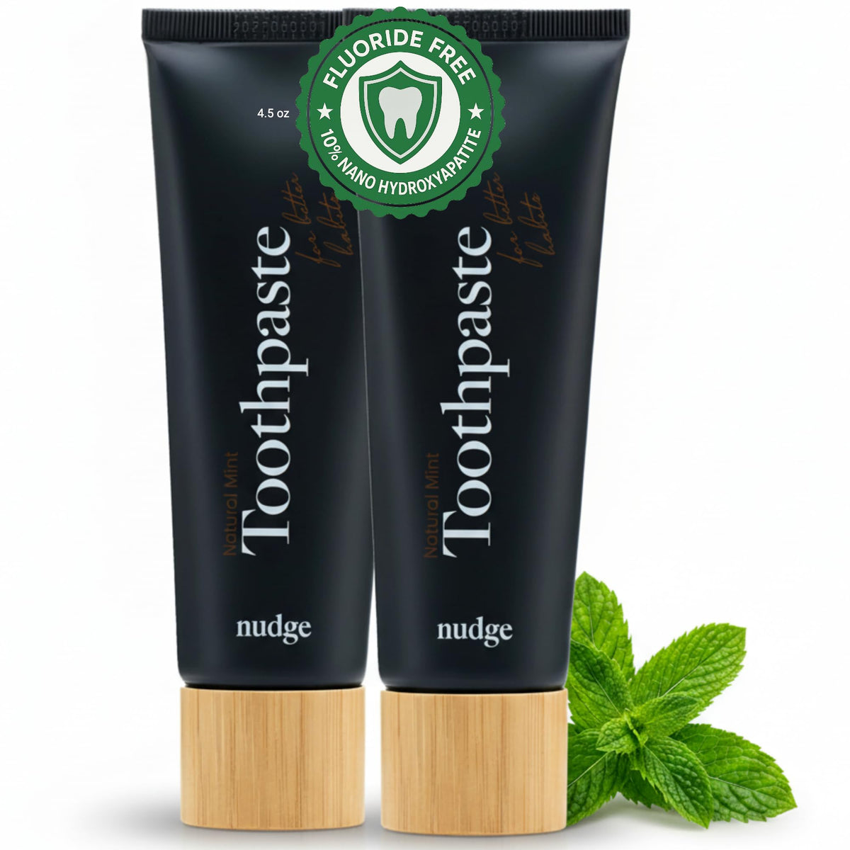 Nudge Nano Hydroxyapatite toothpaste Remin+ Mint 2-Pack front view