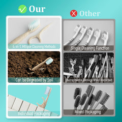 NUDUKO biodegradable packaging and two brushes per pack