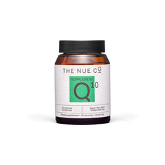 The Nue Co COQ10 supplement bottle – front view