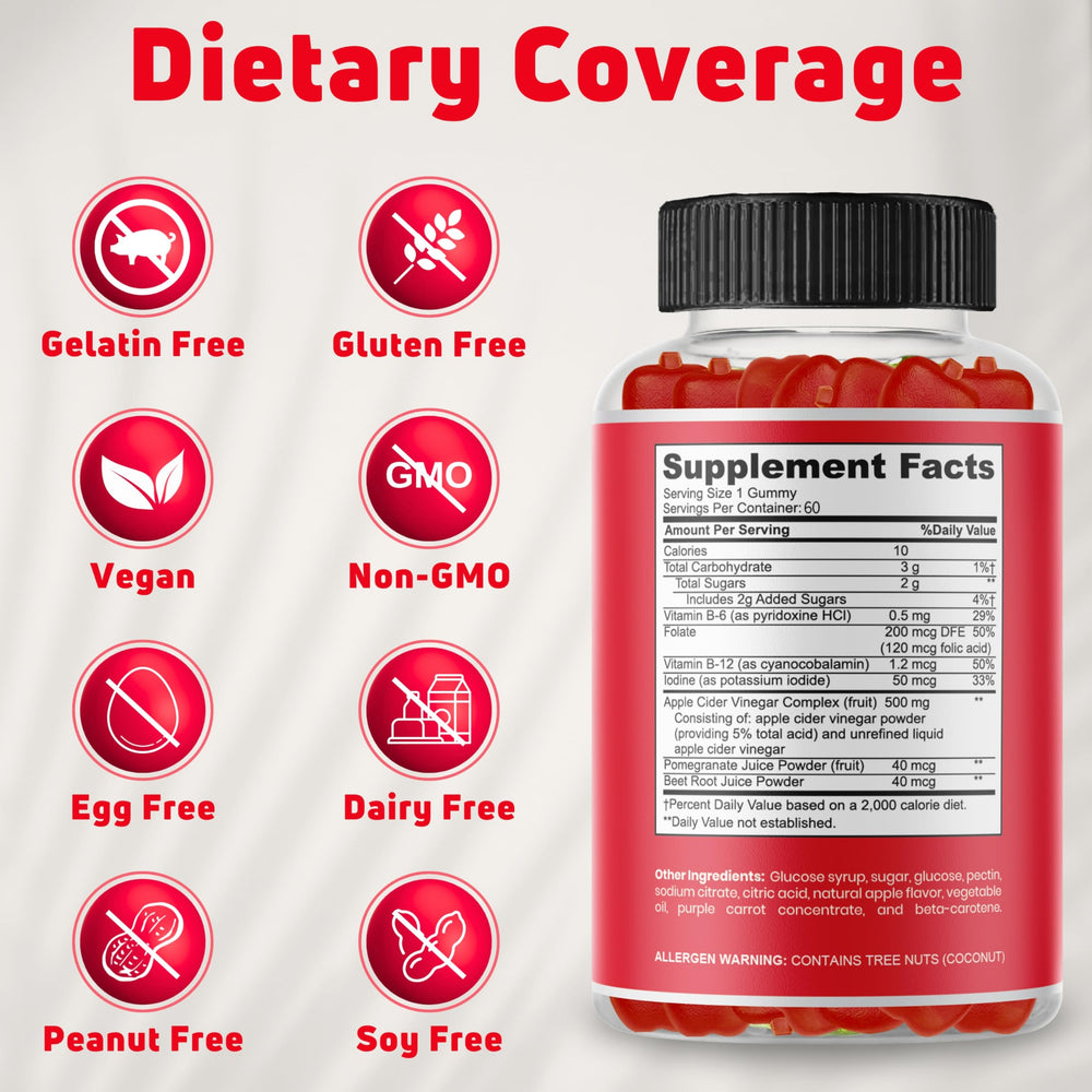 Ingredients list for NUELATION Apple Cider Vinegar Gummies for Kids