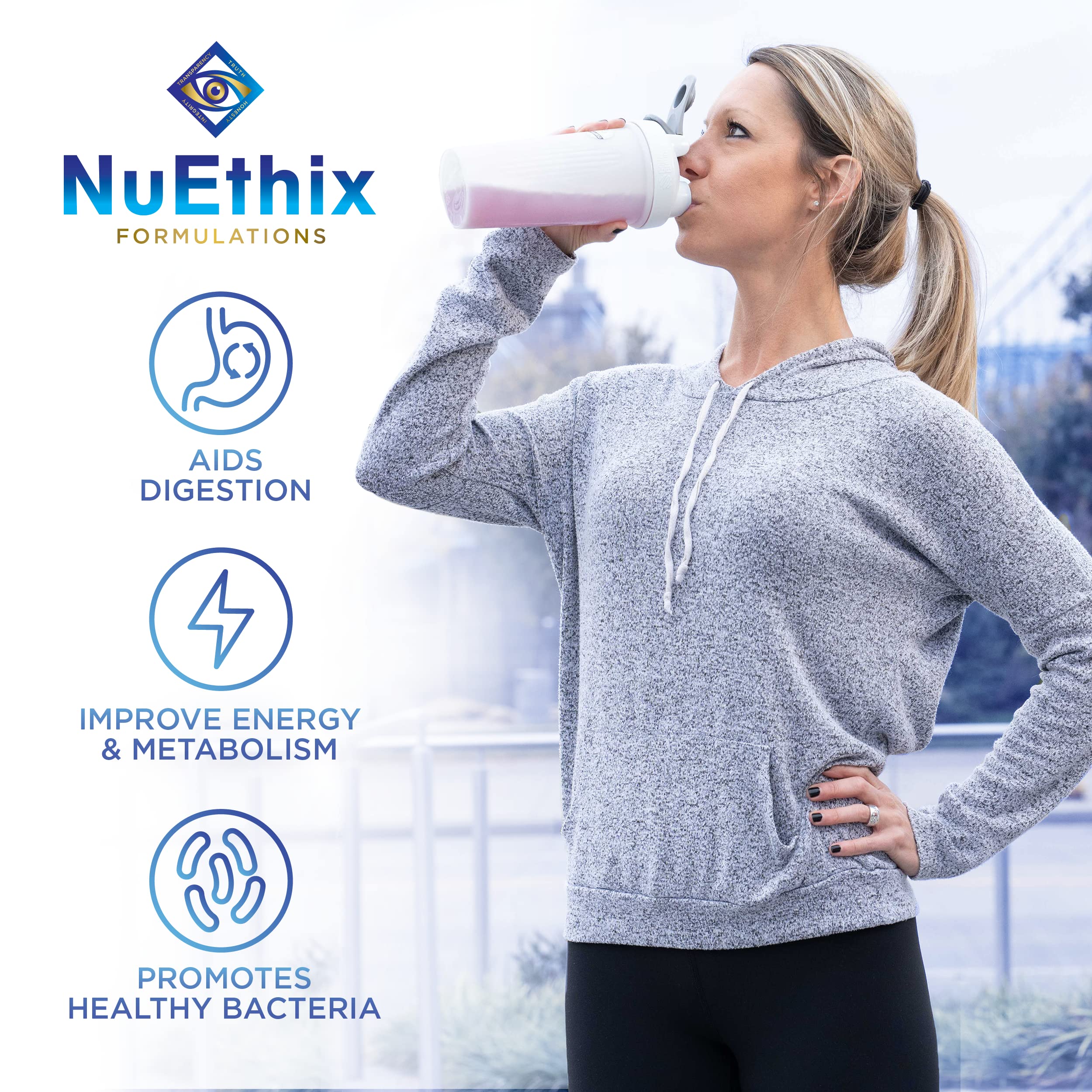 Graphic illustration of a 4-strain probiotic blend