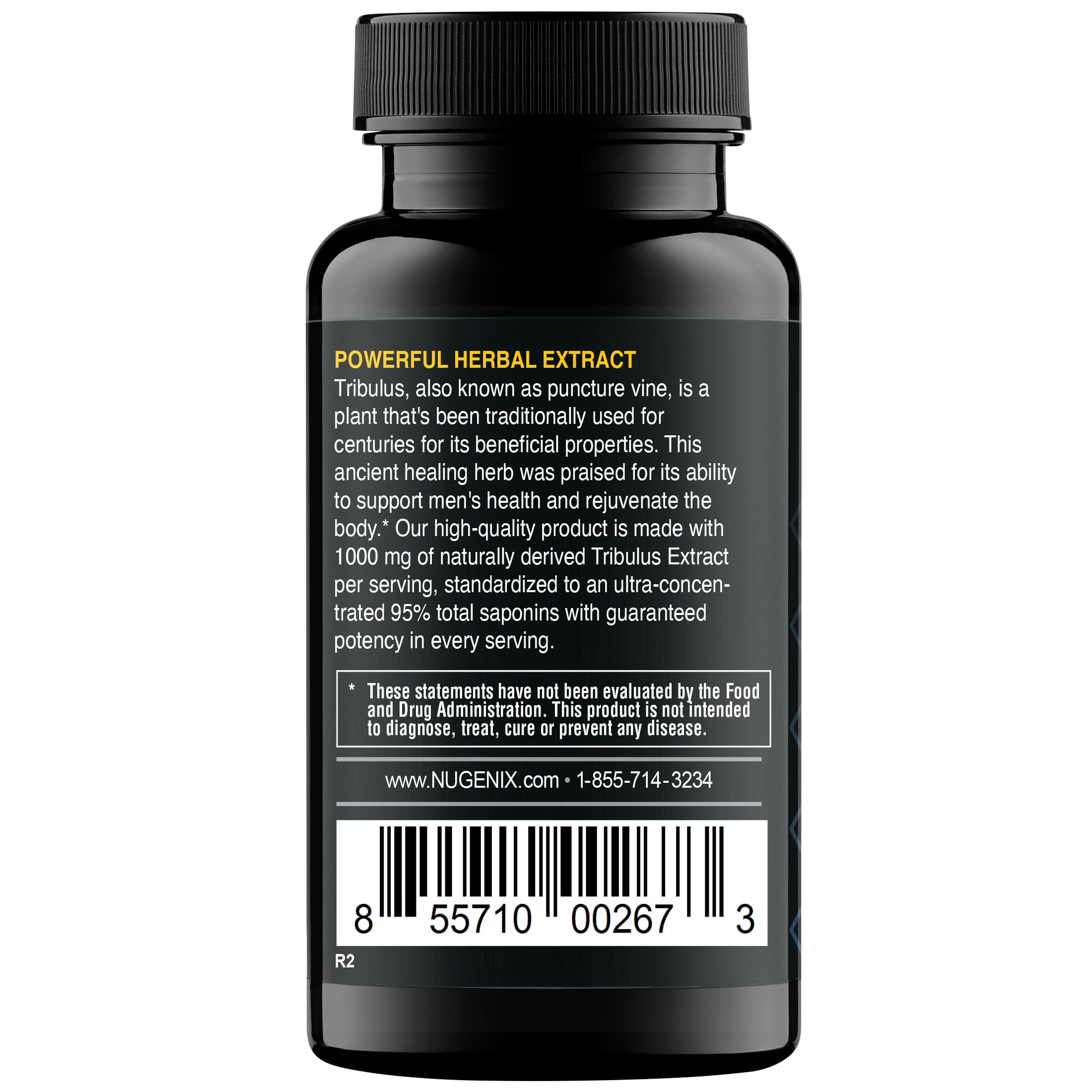 Close-up of Nugenix Essentials Tribulus Terrestris packaging highlighting 60 count
