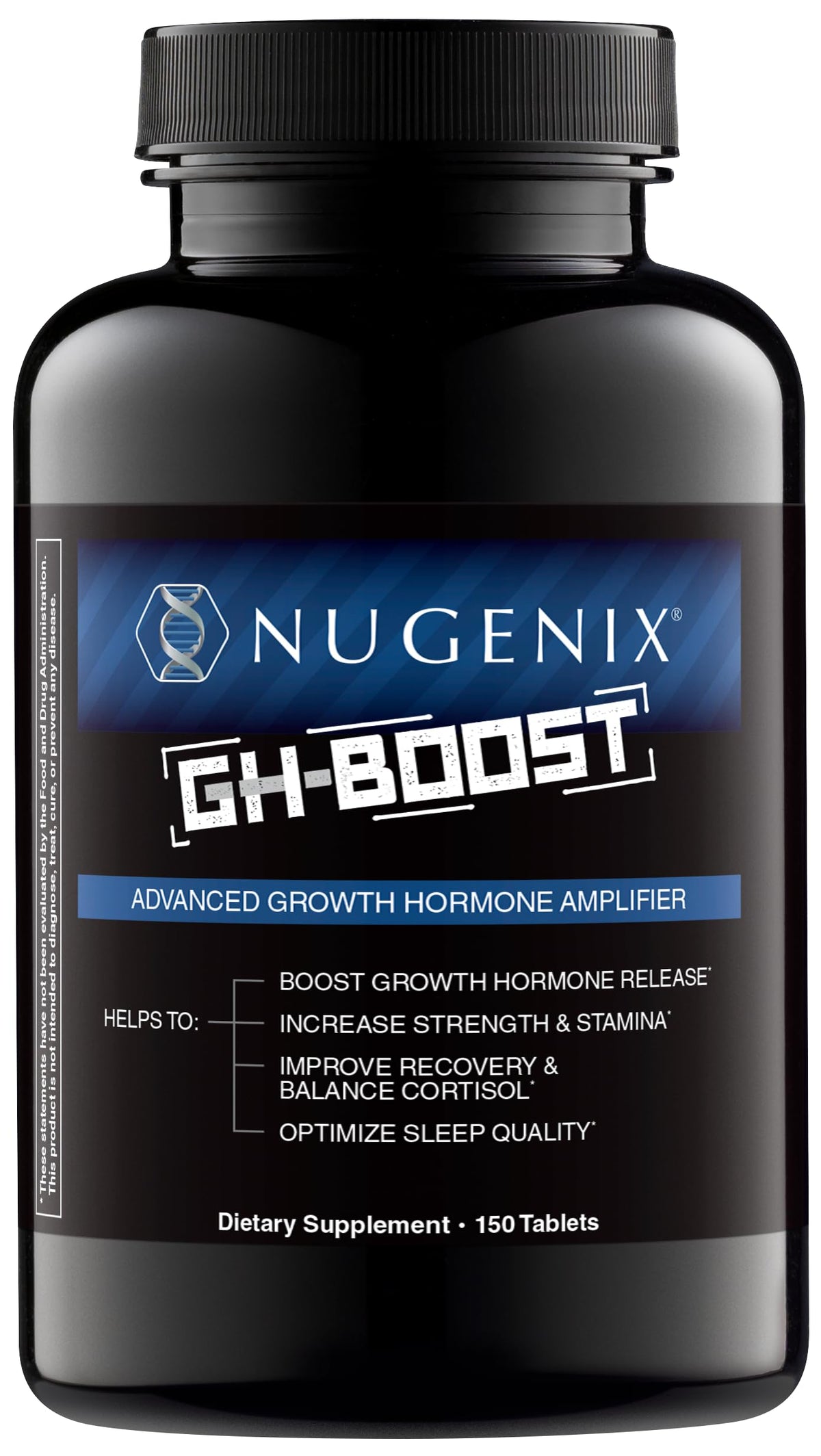 Nugenix GH-Boost bottle front showing packaging for nightly use.