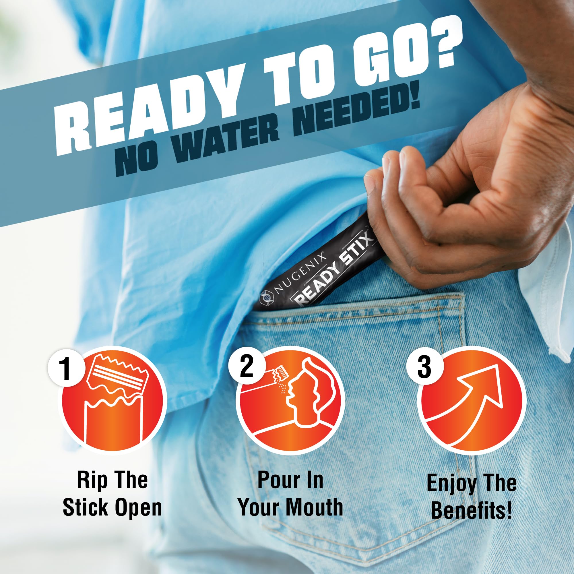 Open Nugenix Ready Stix stick pack ready to consume