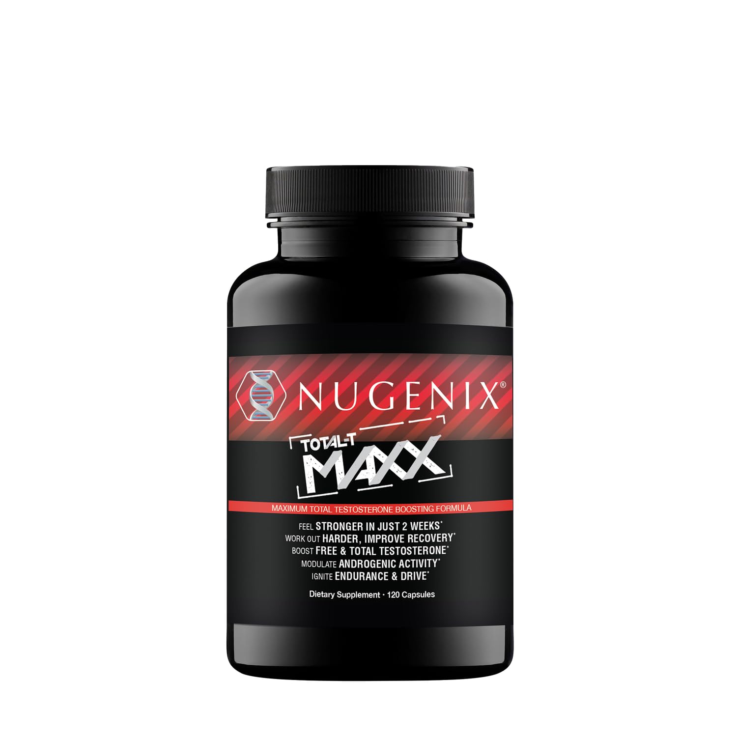 Nugenix Total-T Maxx bottle front for workouts and daily energy