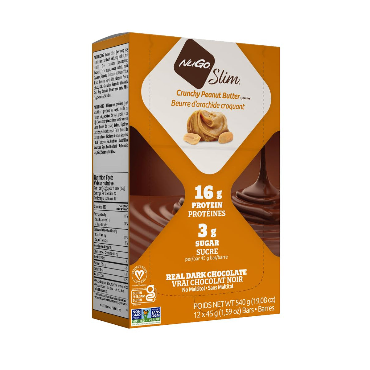 Nugo Crunchy Peanut Butter Protein Bar – front view