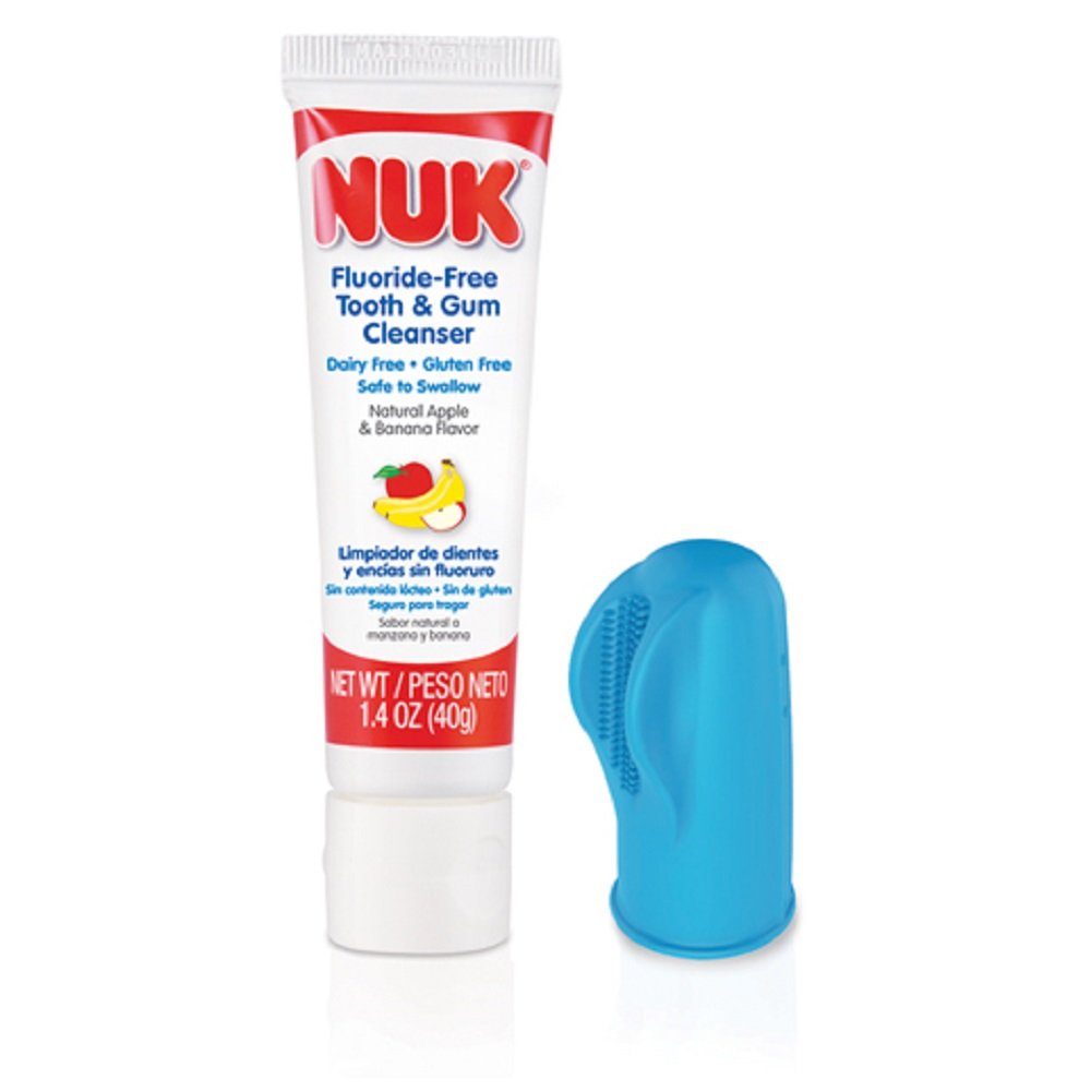 NUK Infant Tooth & Gum Cleanser 1.4oz bottle with flavor label
