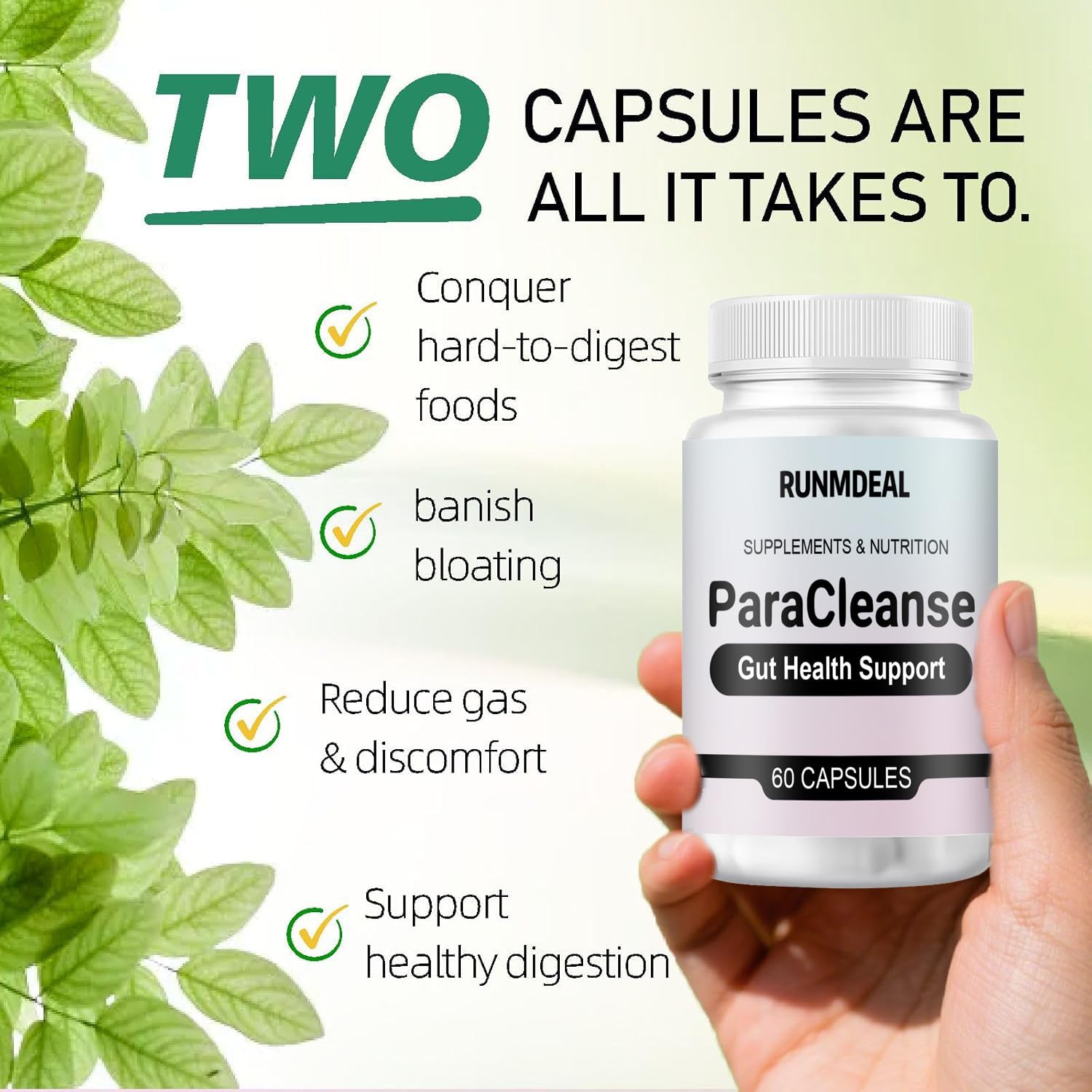 60 capsules bottle for colon support