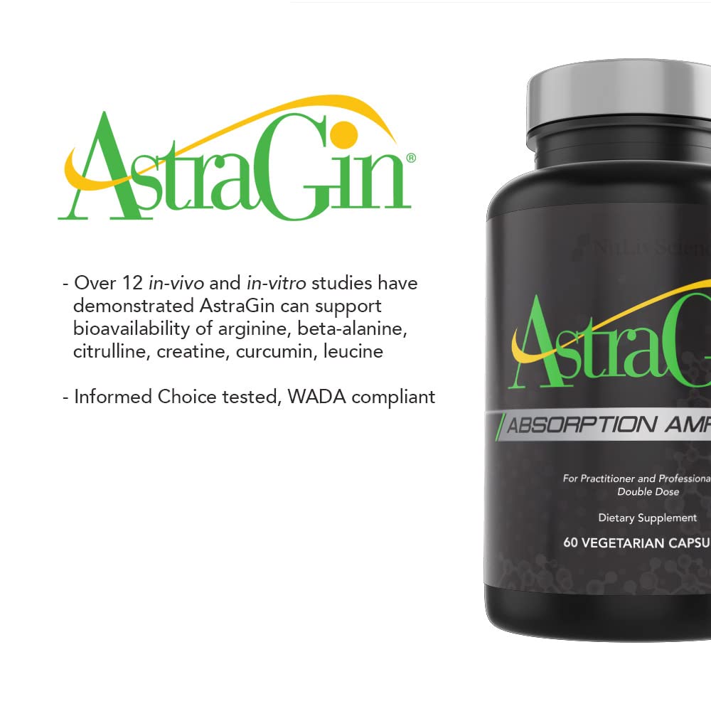 Nuliv Science AstraGin packaging design on a shelf signals updated packaging while contents remain the same.