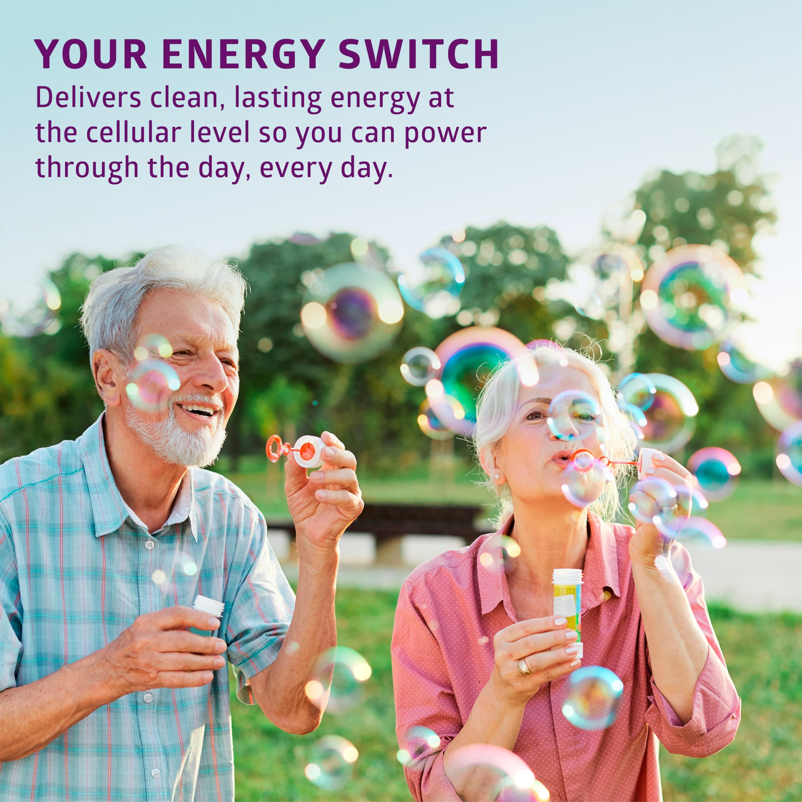 Graphic showing energy, cognition, and nerve support benefits