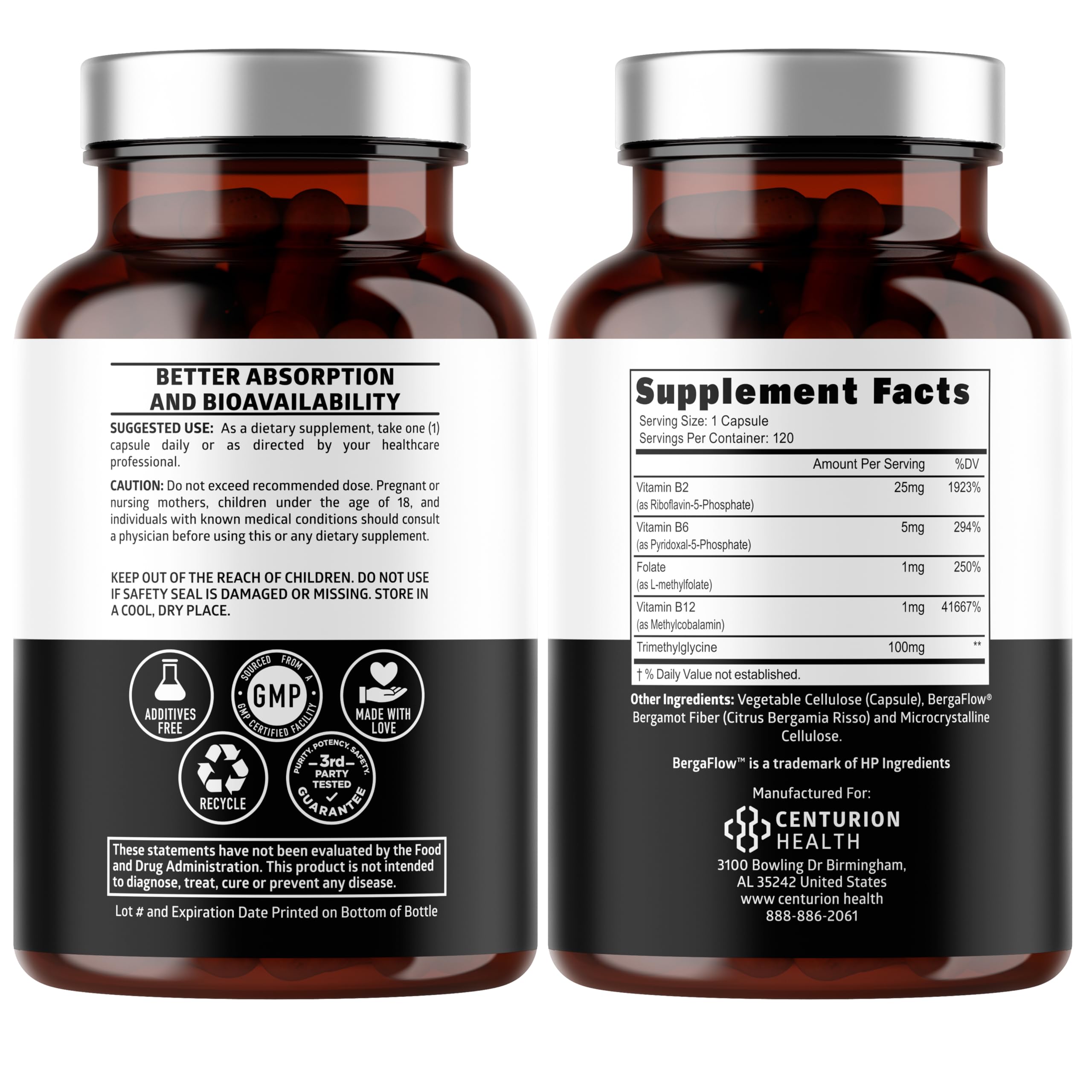 Front view of Number One Nutrition Methylated Multivitamin bottle