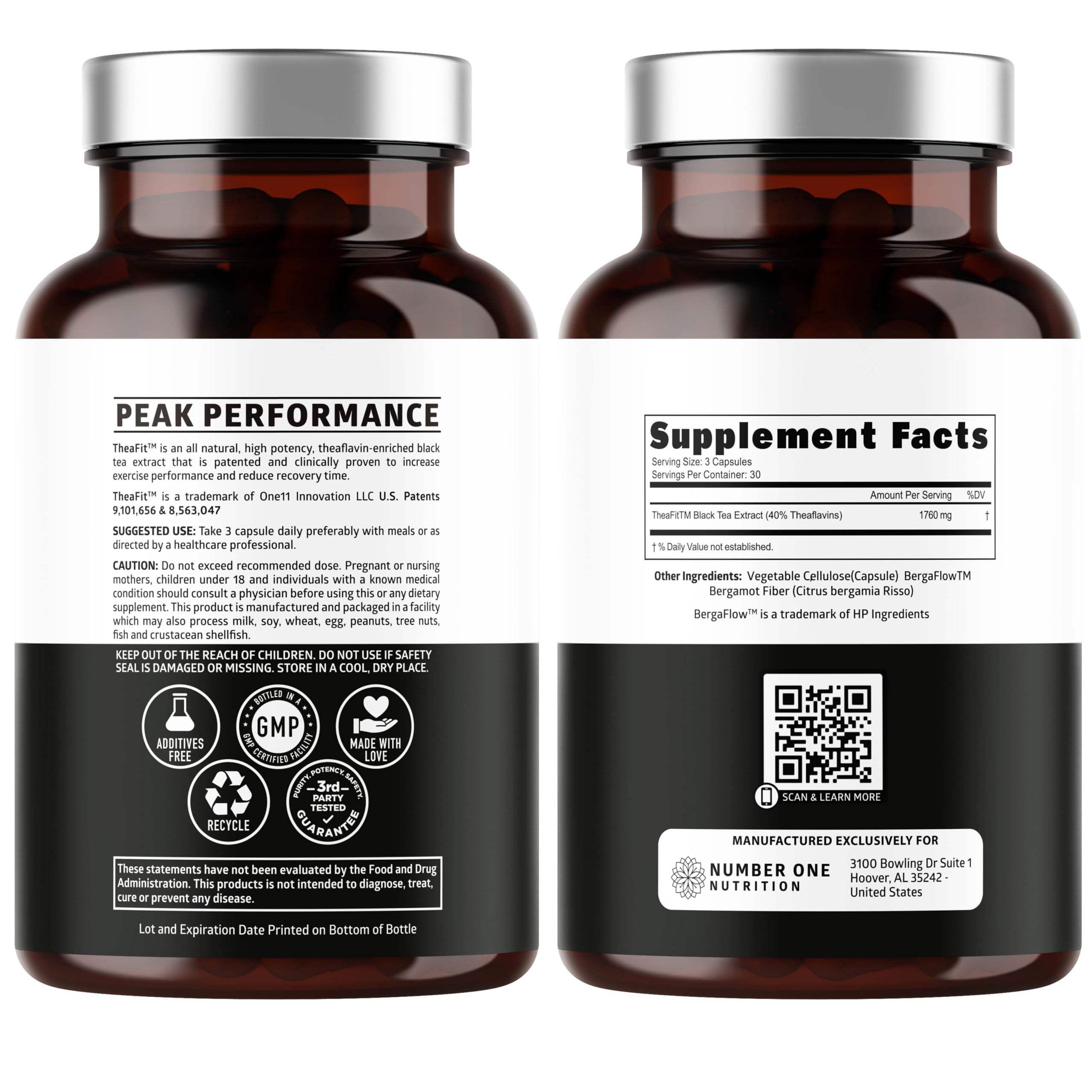 Number One Nutrition N1 Premium Theaflavins capsules for easy daily use