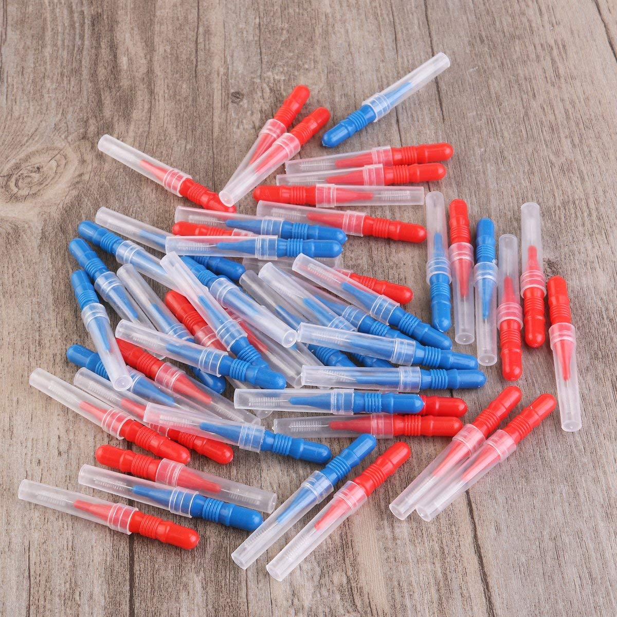 NUOLUX red 2.5mm interdental brush head close-up