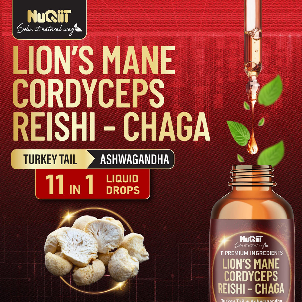 Key ingredients: Lion's Mane, Cordyceps, Reishi, Chaga