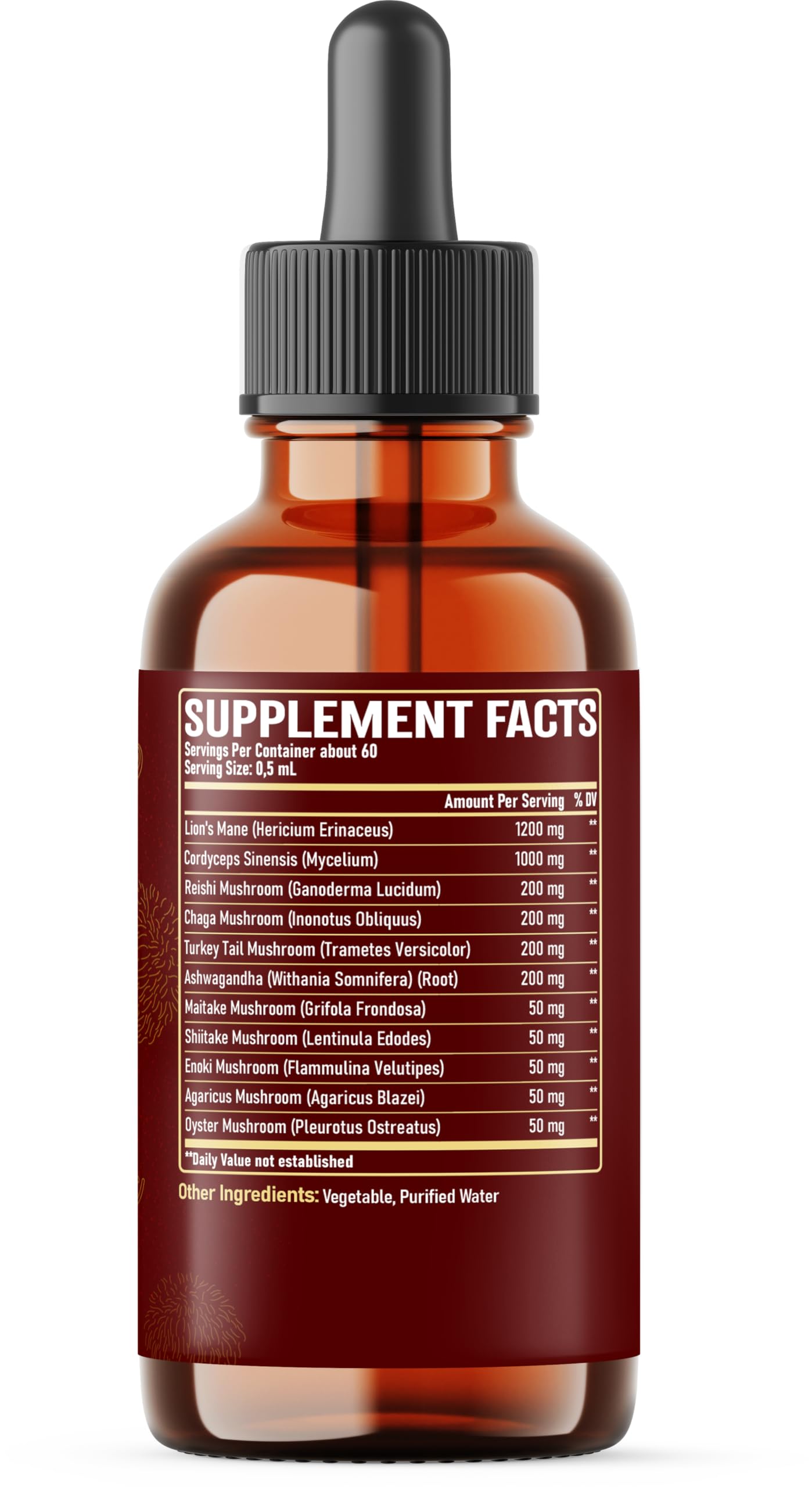 Bottle with 1 oz capacity and 60-day supply