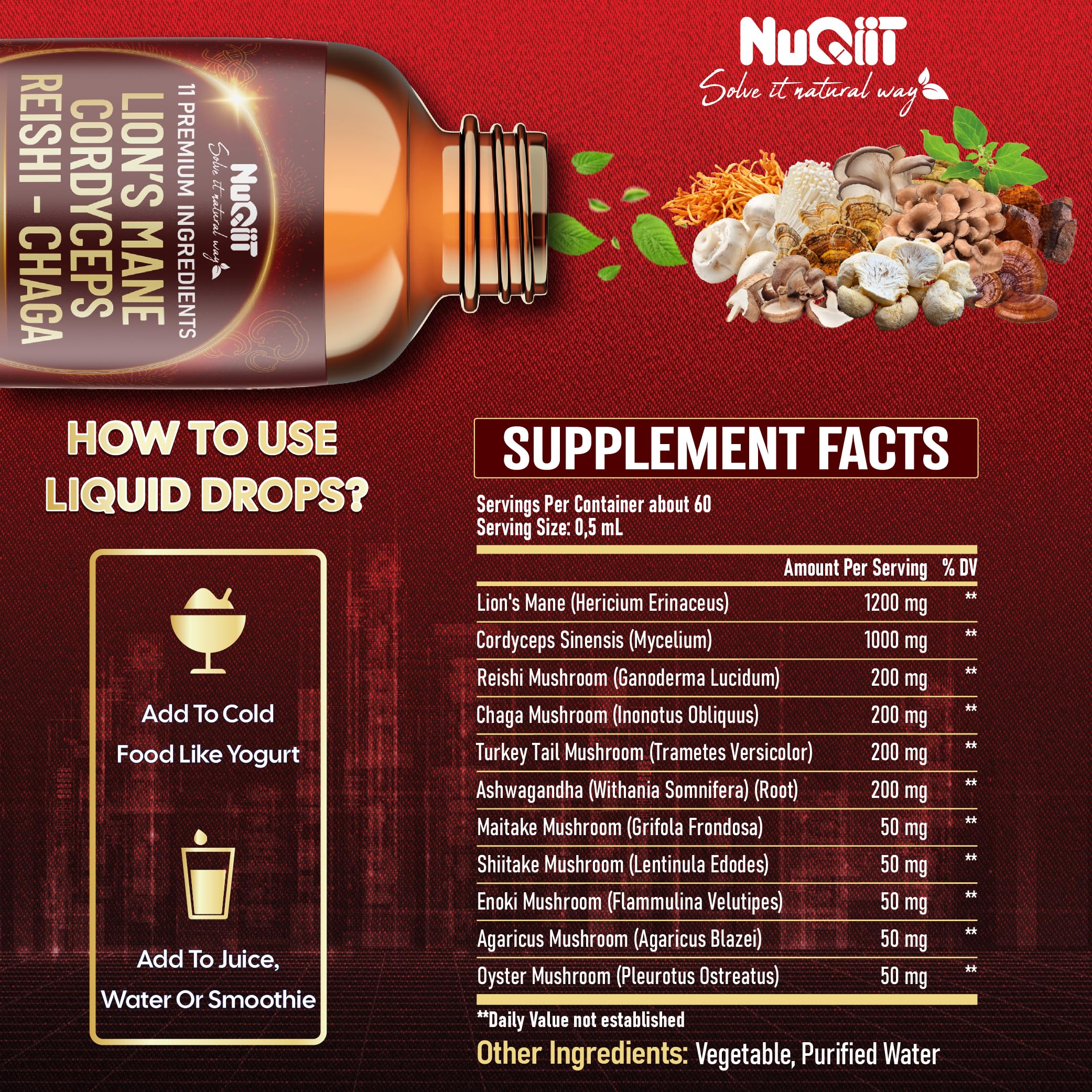 Ashwagandha and mushroom blend