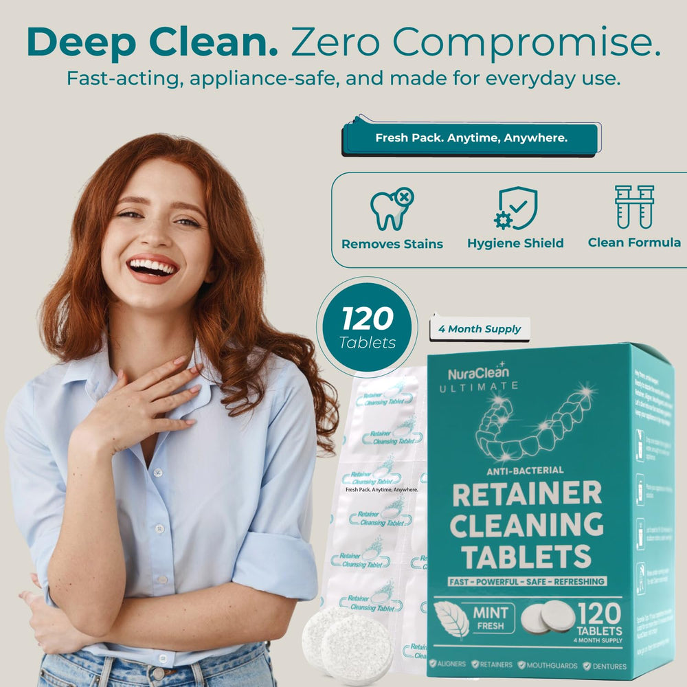 Product packaging showing the 120-count bottle of NuraClean Ultimate