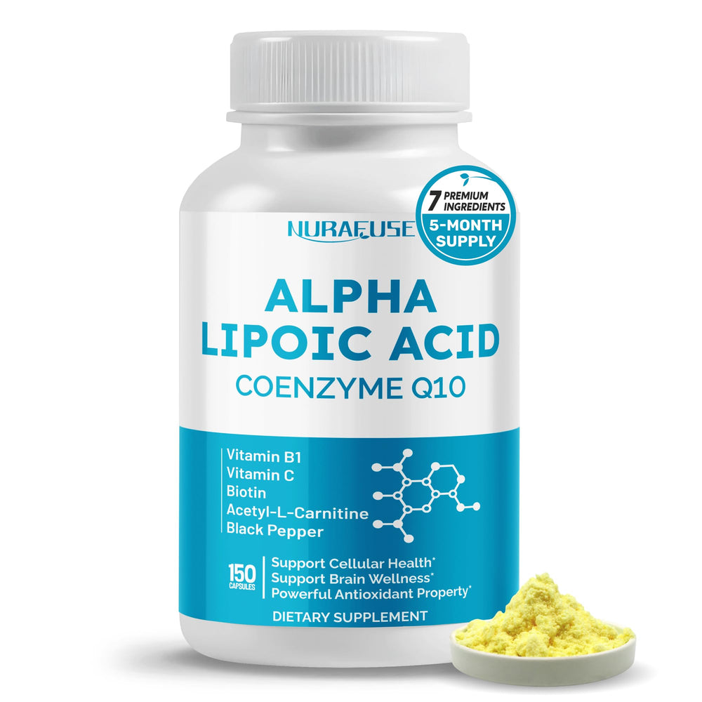 NURAFUSE bottle label showing Alpha Lipoic Acid with CoQ10