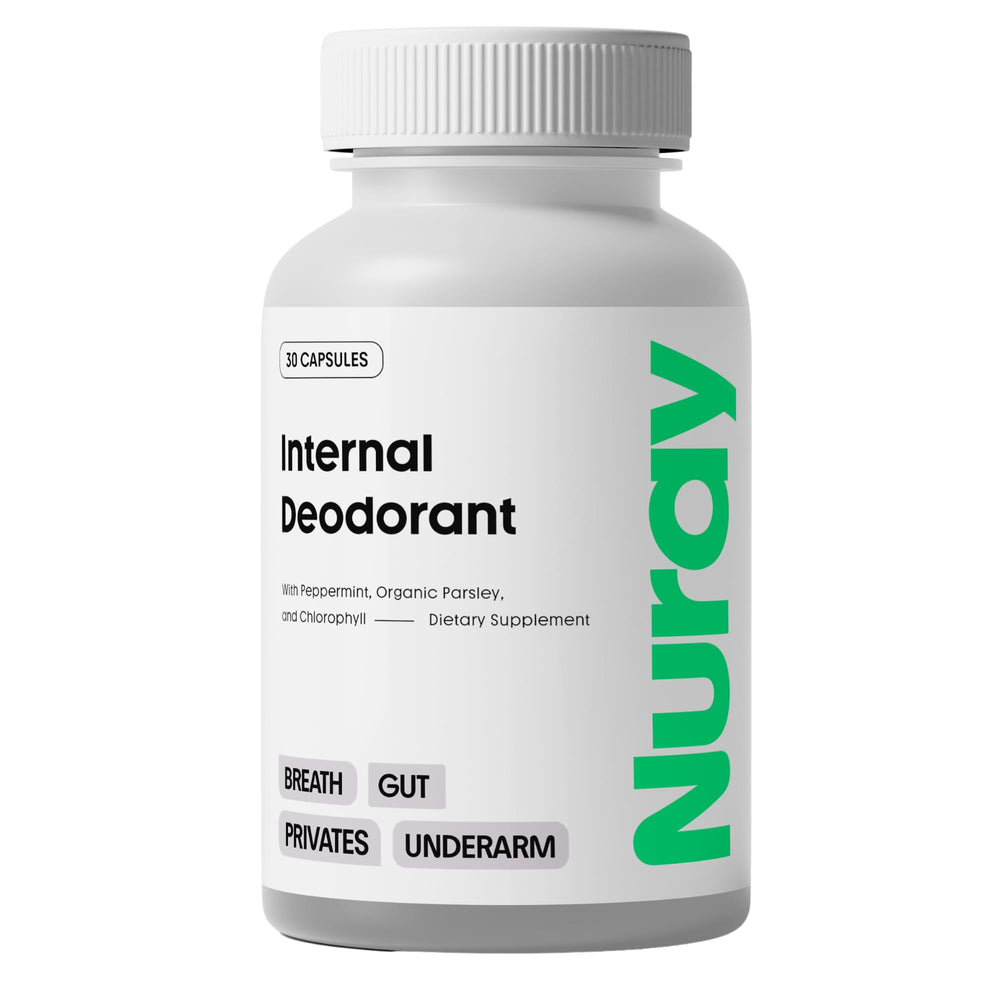 Nuray internal deodorant supplement bottle front view