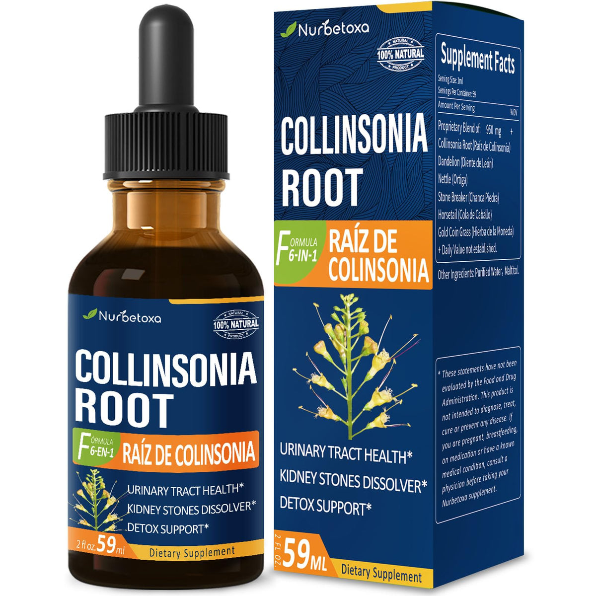 Nurbetoxa Collinsonia Stone Root Drops bottle 2oz