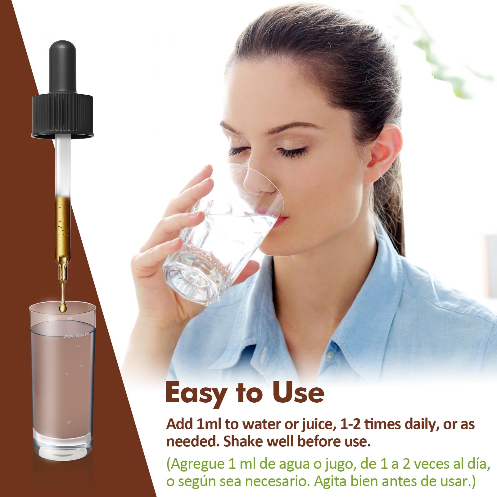 Usage: add 1ml to water or juice daily