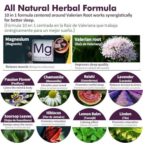 Magnesium citrate, passionflower and herbs illustration