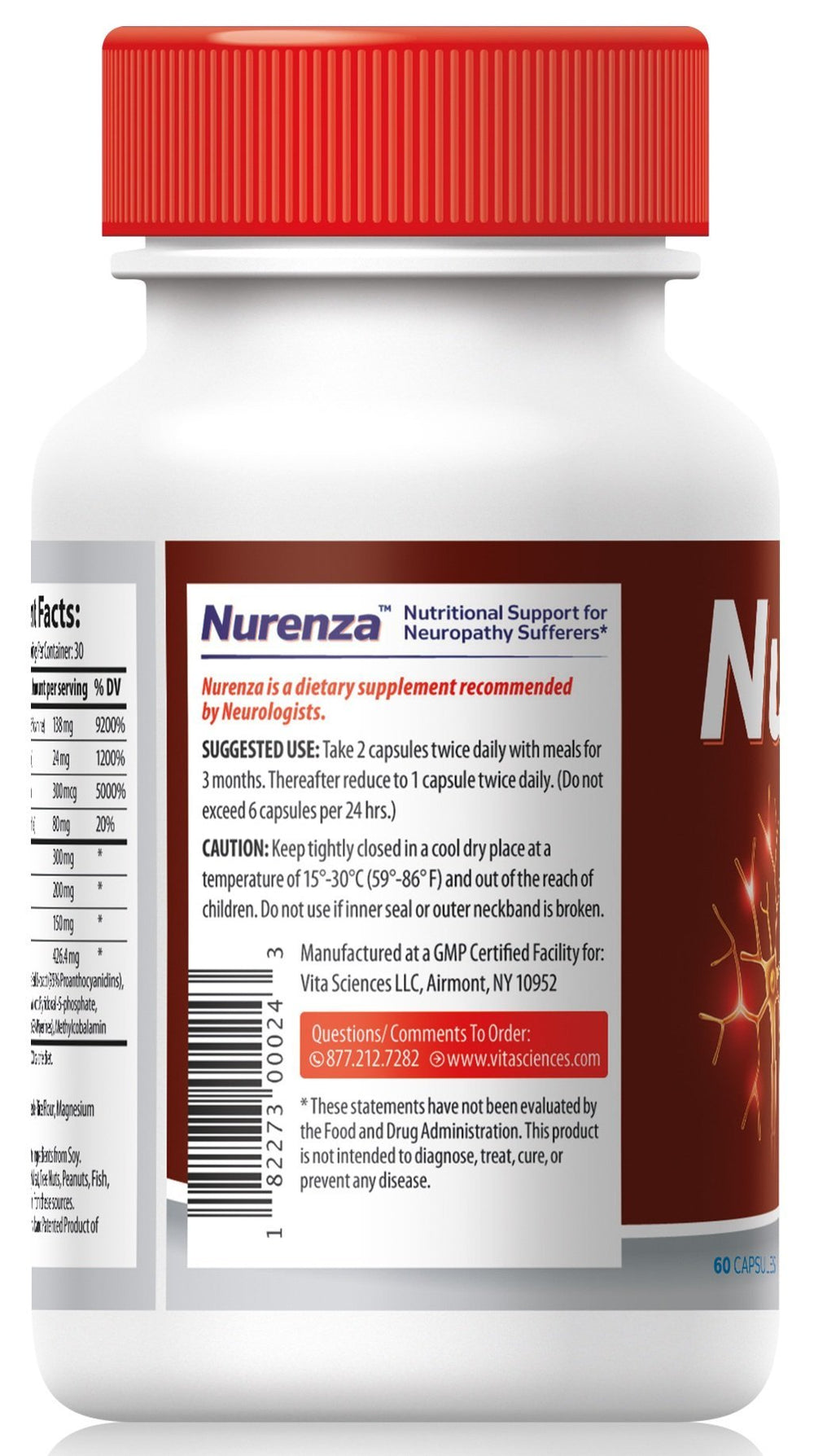 Nurenza capsule ingredients including acetyl-L-carnitine and benfotiamine