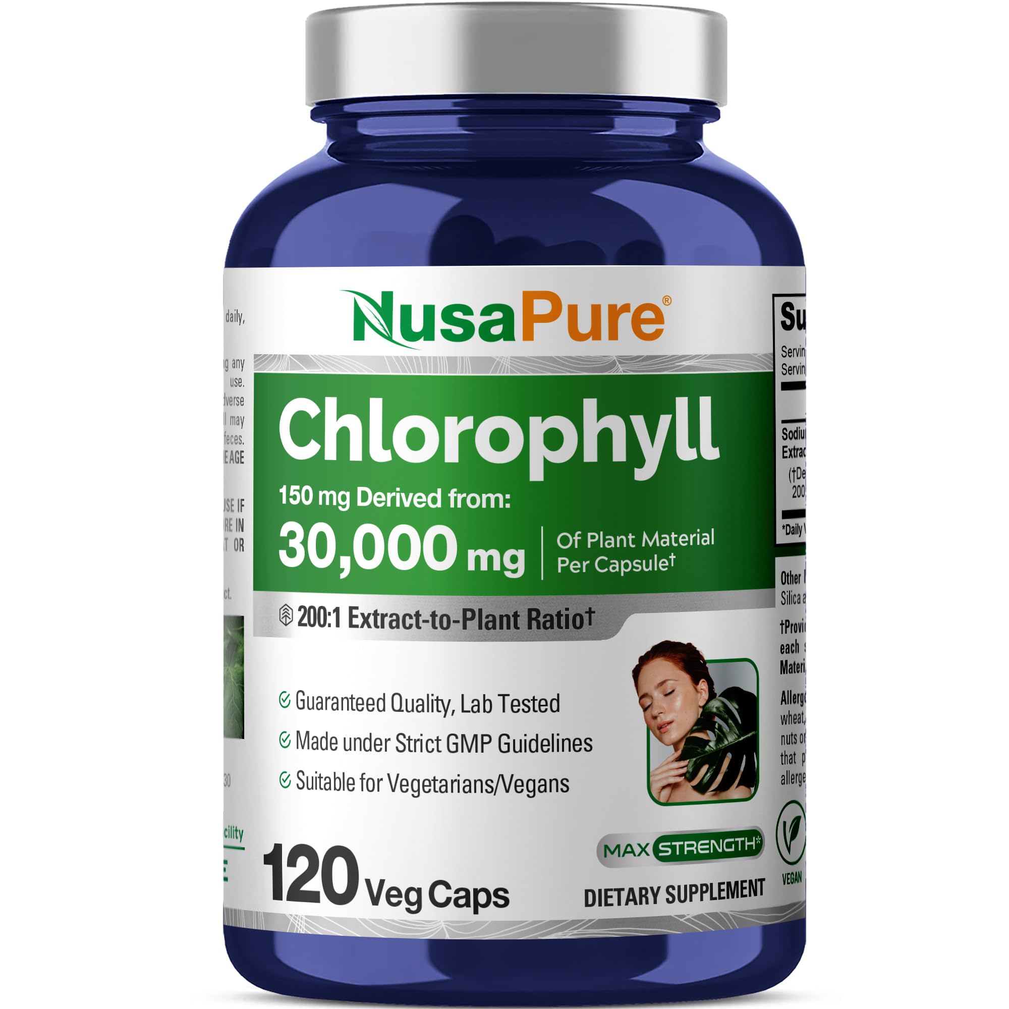 NusaPure Chlorophyll 200:1 Extract bottle front label