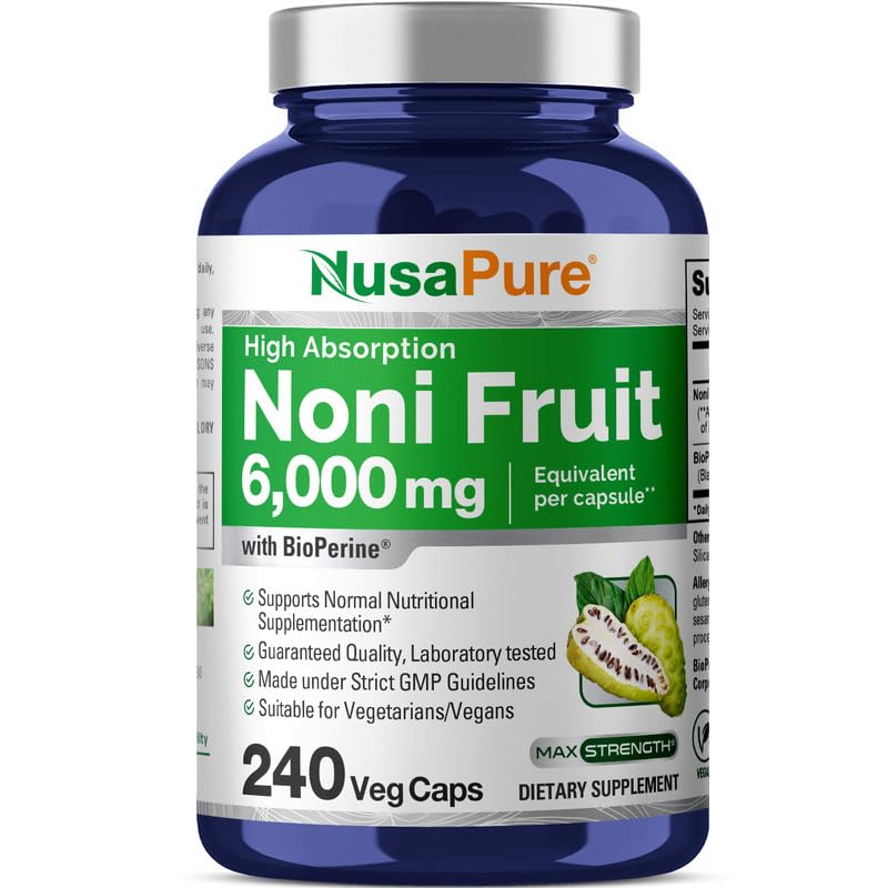 NusaPure Noni Fruit 6,000mg capsule bottle front